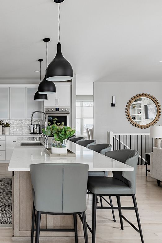 side view of kitchen island