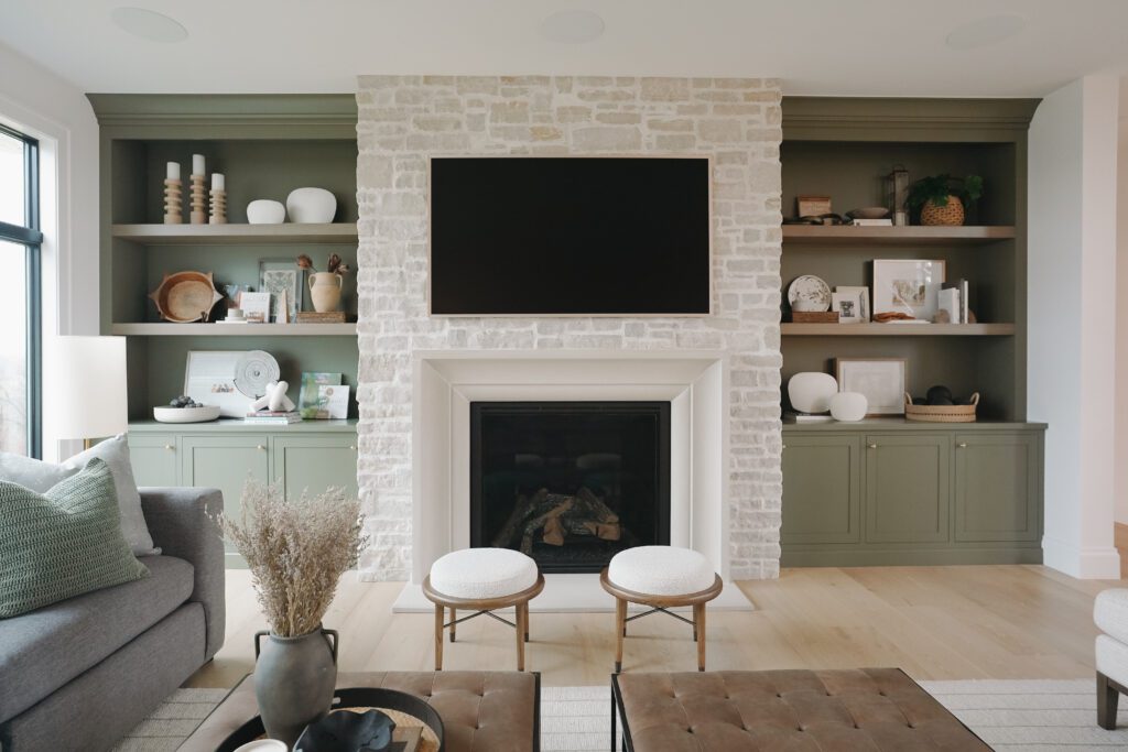Cedar Rapids Interior Design Portfolio: Modern Traditional Family Homestead. Living Room Cozy and Inviting